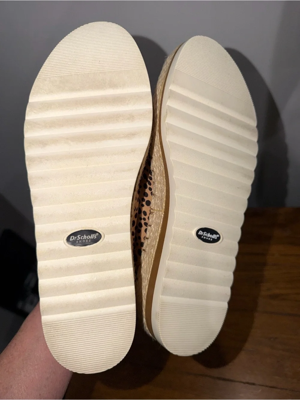 Dr. Scholl's Tan Espadrille Slip-Ons with Black Spot Print